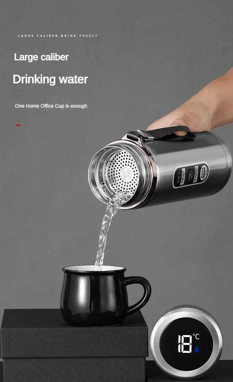 Stainless Steel, Vacuum Bottle, LED Temperature, Tea, Water, Portable