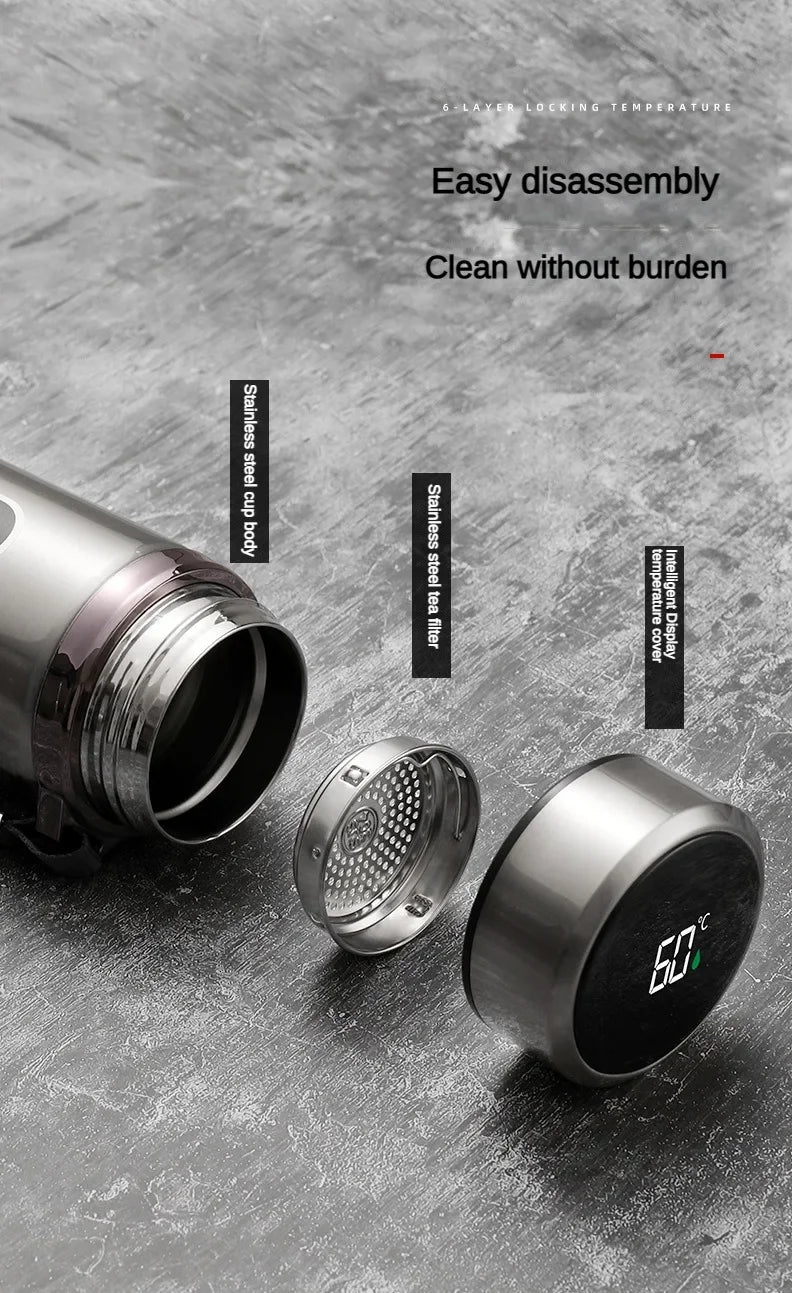 Stainless Steel, Vacuum Bottle, LED Temperature, Tea, Water, Portable