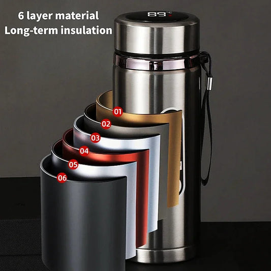 Stainless Steel, Vacuum Bottle, LED Temperature, Tea, Water, Portable