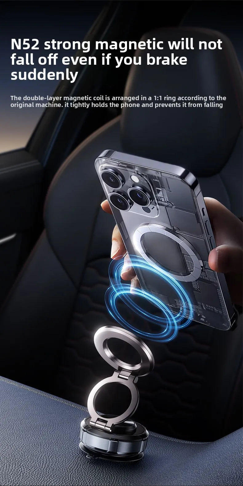 Magnetic Wireless Car Charger Phone Fast Car Charing Mount Station For Iphone 15 14 13 12 Pro Max Magnet Phone Holder